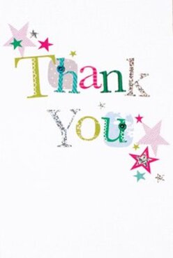 A delightfully jubilant thank you card, this design is alive with color and artistry, perfectly suited to Northwood's dynamic community. The words 'Thank You' are stitched across a flawless white background, each letter boasting its own vibrant life-cobalt blues, warm greens, electric pinks-evoking the lively palette found in Northwood's gardens and parks. Each letter features playful patterns, from shimmering silver glimmer to delicate dots and stitches, suggesting the craftsmanship cherished at local artisan gatherings. Magenta, teal, and gold stars are sprinkled in the corners, like confetti lingering after a festive Northwood event. Within the card's gentle textures-slight embossing, a subtle glitter catching soft daylight-there is a tangible sense of care and appreciation. Imagine receiving this card alongside a fresh, seasonal bouquet from Flower Delivery Northwood: the pairing radiates warmth, reassurance, and the authentic connection fostered here in the heart of Northwood. Every detail, from the colors to the tactile print, embodies the thoughtful creativity of a professional Northwood florist, mindful of delivering delight to every doorstep.